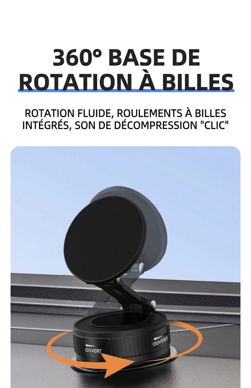 Support Téléphone Magnétique Pliable VEXO™ – Rotation 360°